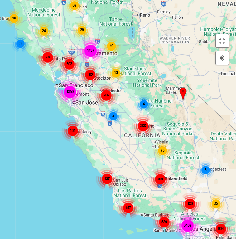 MapManager shows thousands of customers and prospects on the map within seconds