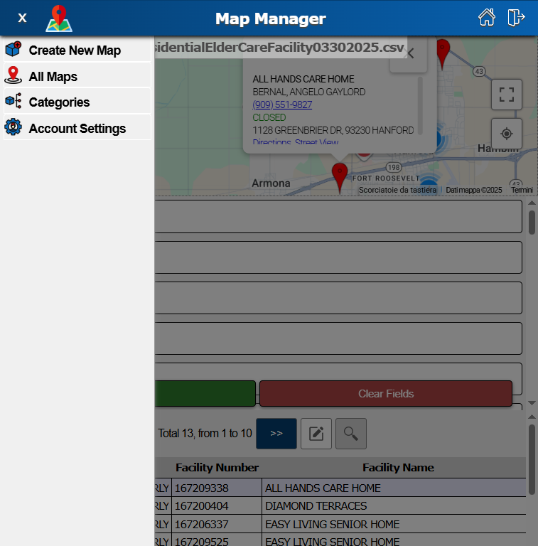 MapManager offers easy and intuitive user interface